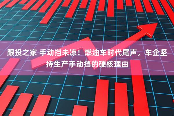 跟投之家 手动挡未凉！燃油车时代尾声，车企坚持生产手动挡的硬核理由