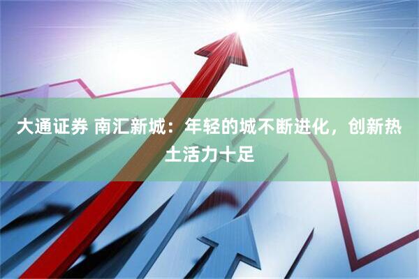 大通证券 南汇新城：年轻的城不断进化，创新热土活力十足