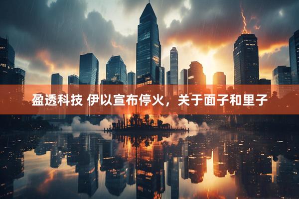 盈透科技 伊以宣布停火，关于面子和里子